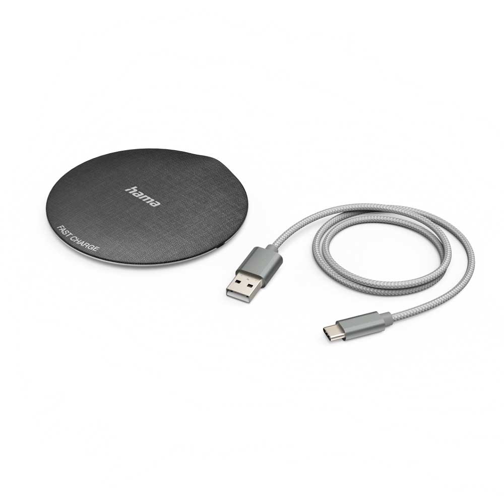 Incarcator wireless HAMA QI-FC10 Metal 201680, universal, QI, 10W, negru