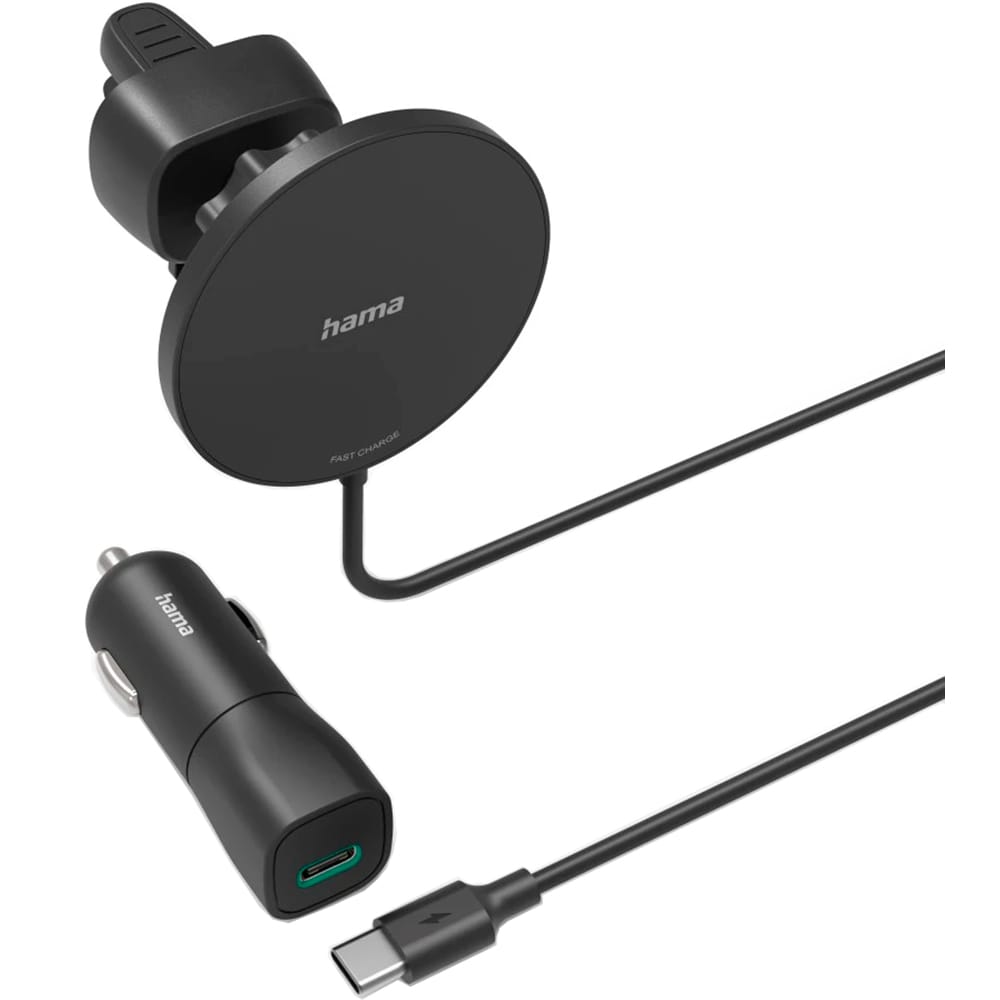 Incarcator wireless auto HAMA MagCharge Car FC15 201697, 15W, MagSafe, negru