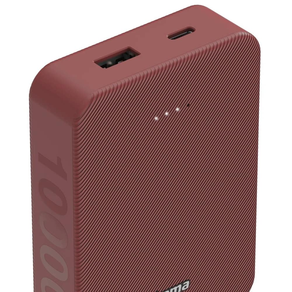 Baterie externa HAMA Colour 10 201714, 10000 mAh, 1xUSB-C, 1xUSB-A, rosu