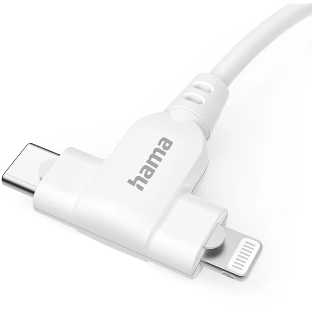 Cablu date 2 in 1 HAMA 201722, USB-C - USB-C/Lightning, 1.5 m, alb