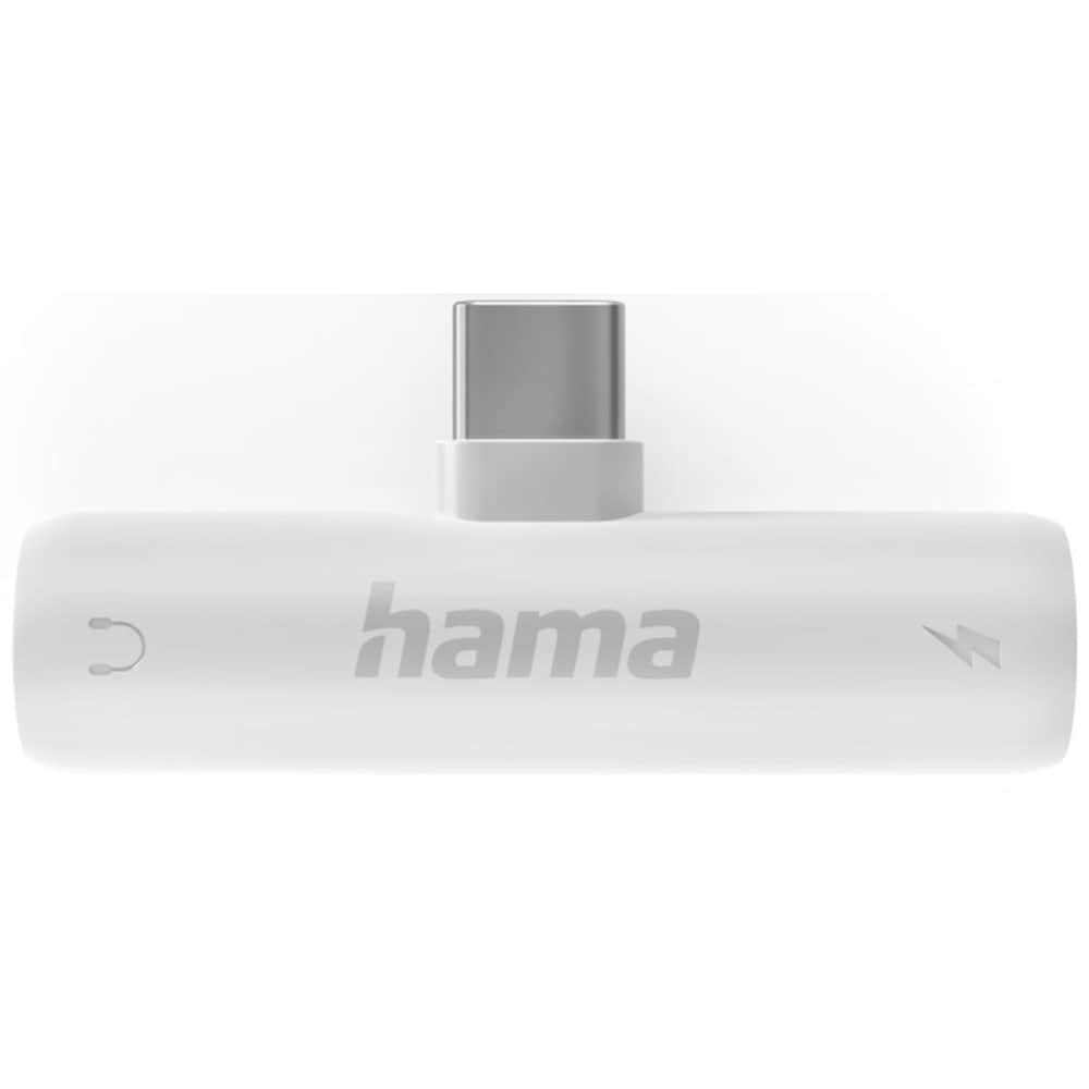 Adaptor audio HAMA 201723, Jack 3.5 mm -  USB-C, alb