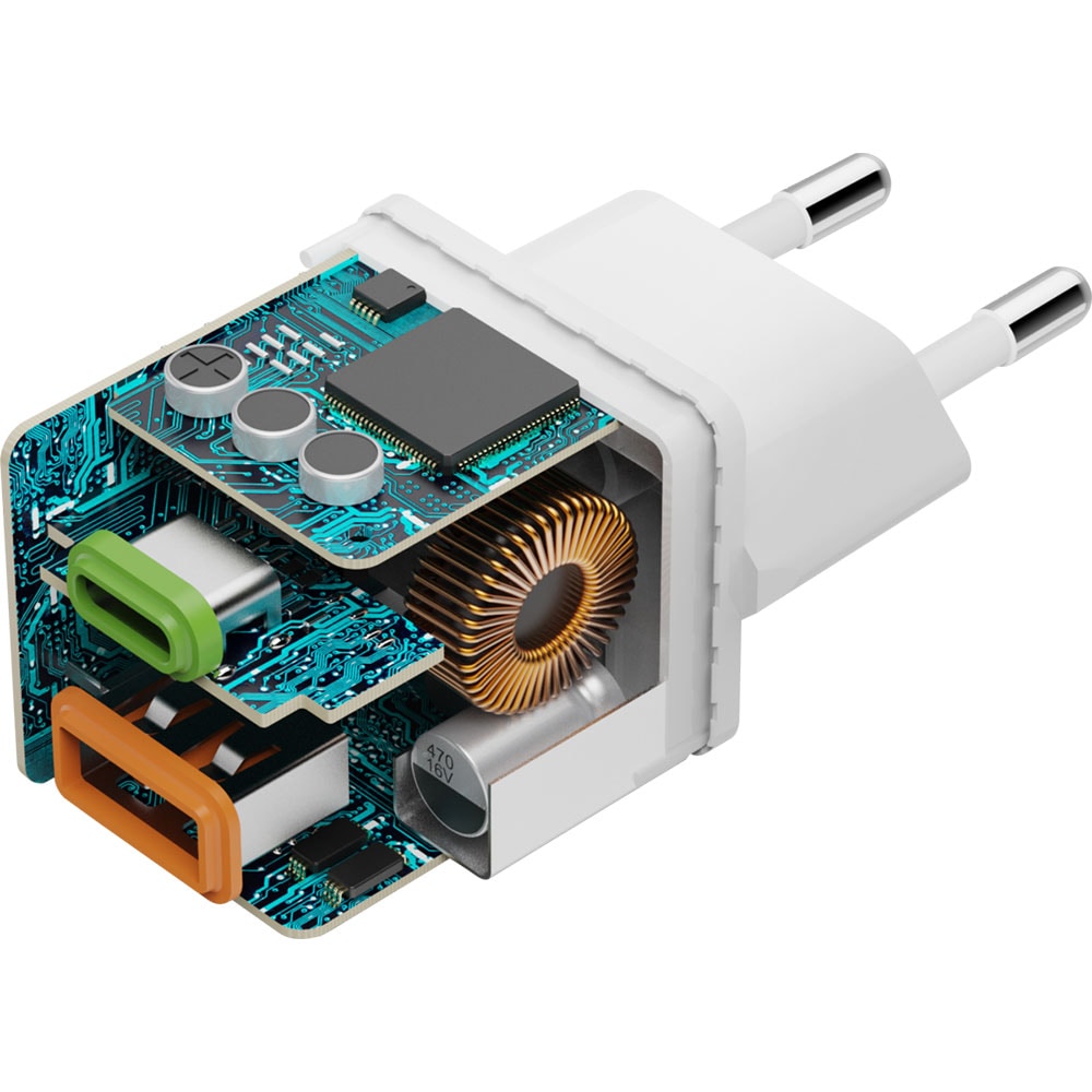 Incarcator retea HAMA 201991, 1xUSB-A, 1x USB-C, Power Delivery (PD), Quick Charge 3.0, 20W, alb