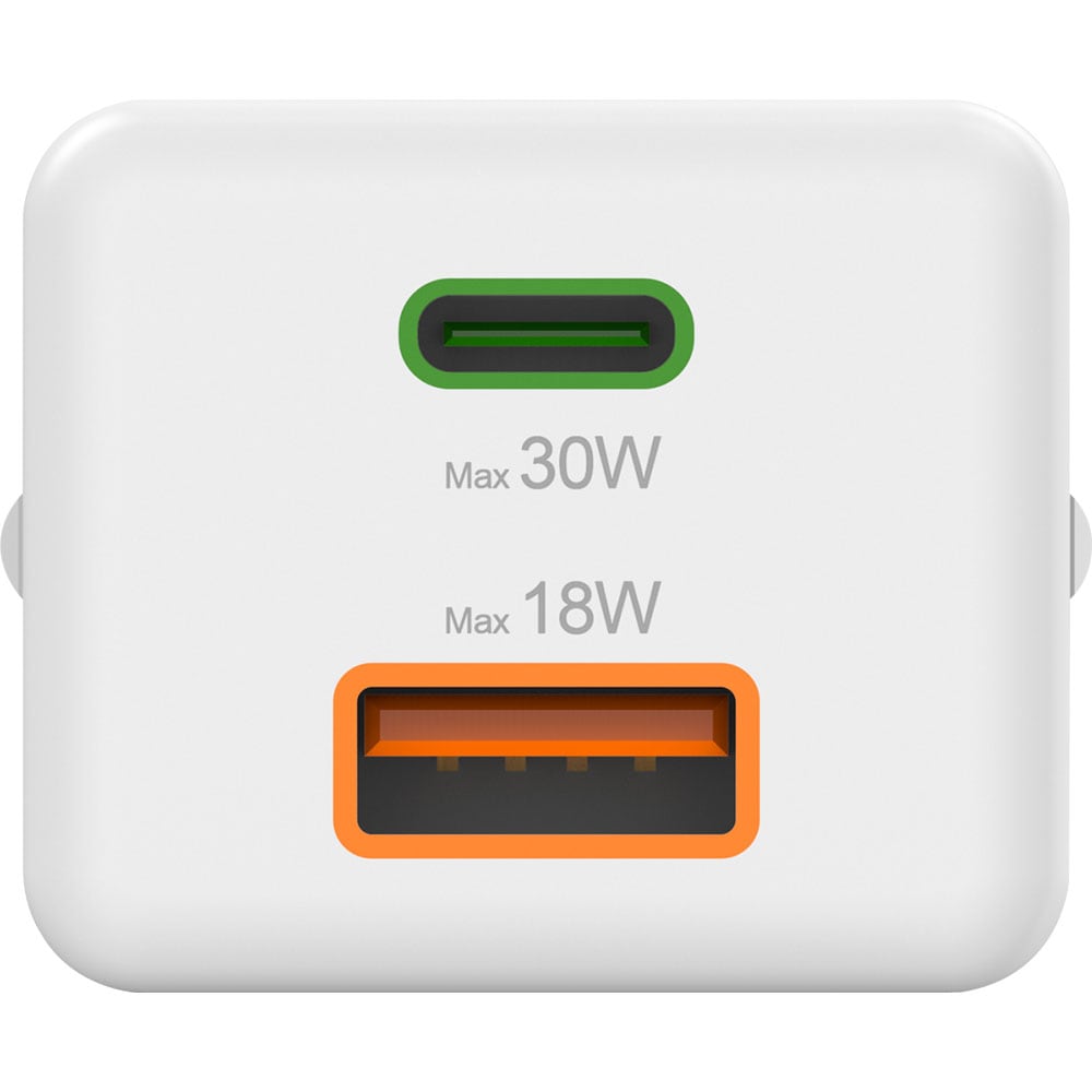 Incarcator retea HAMA 201992, 1xUSB-A, 1x USB-C, Power Delivery (PD), Quick Charge 3.0, 30W, alb