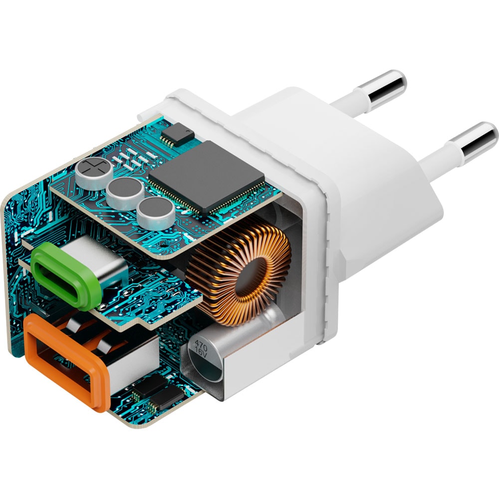 Incarcator retea HAMA 201992, 1xUSB-A, 1x USB-C, Power Delivery (PD), Quick Charge 3.0, 30W, alb