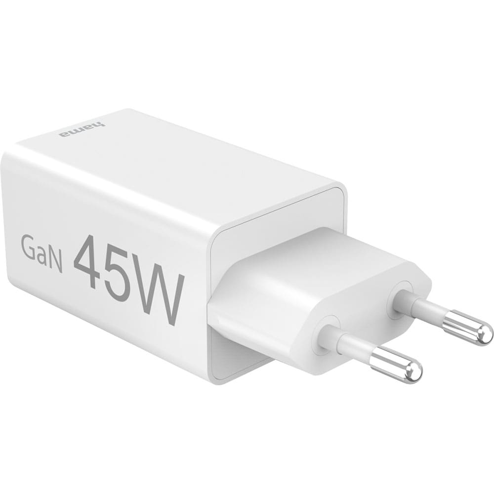 Incarcator retea HAMA 201993, 1xUSB-A, 1x USB-C, Power Delivery (PD), Quick Charge 3.0, 45W, alb