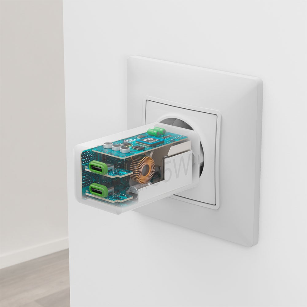 Incarcator retea HAMA 201994, 2x USB-C, Power Delivery (PD), Quick Charge 3.0, GaN, 65W, alb