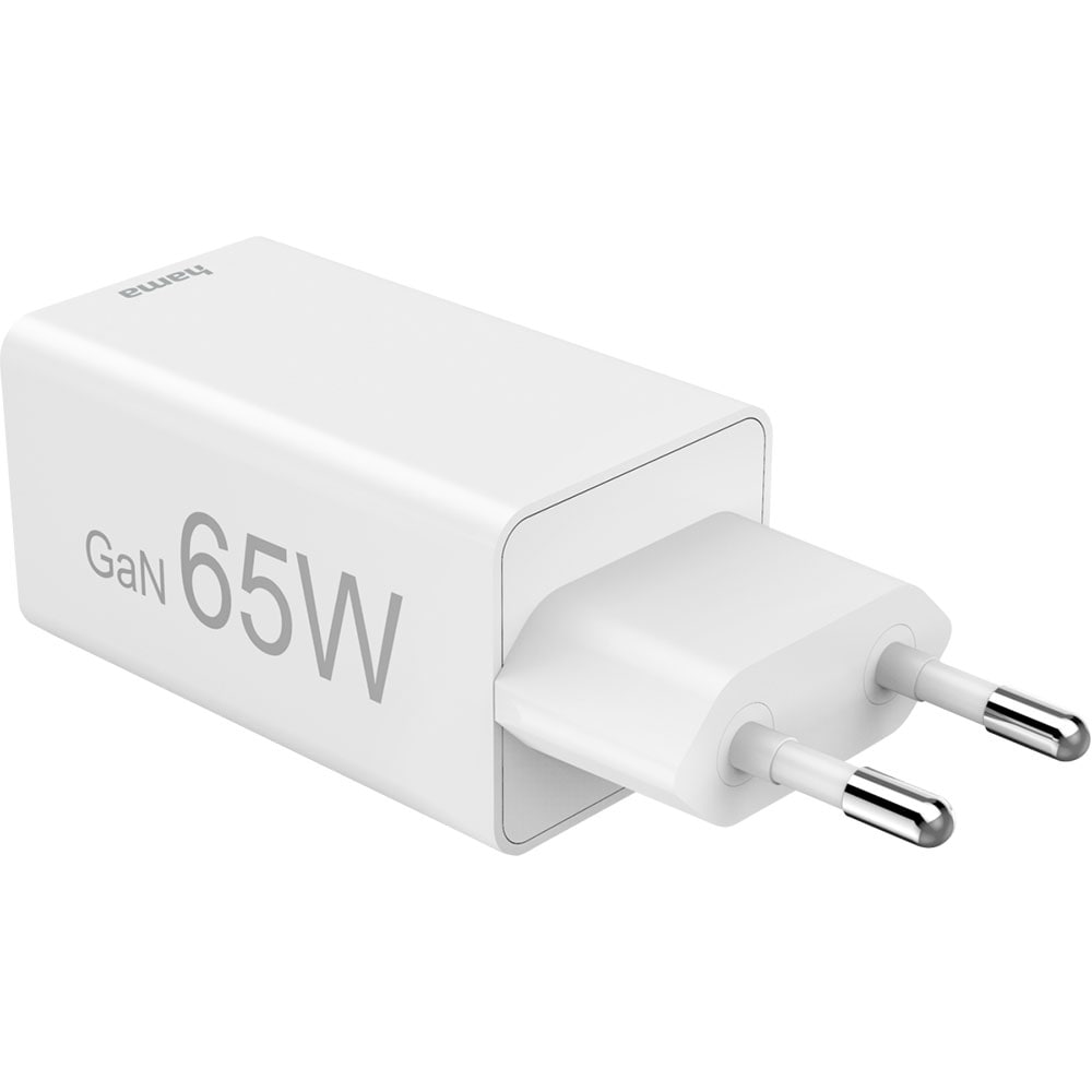 Incarcator retea HAMA 201996, 2x USB-C, 1x USB-A, Power Delivery (PD), Quick Charge 3.0, GaN, 65W, alb