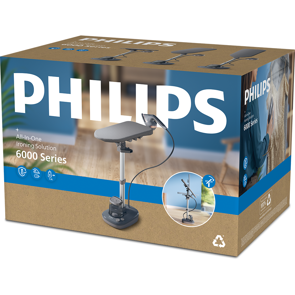 Aparat de calcat vertical PHILIPS All in One AIS6030/80, 1800W, 150g/min, 1.5l, gri