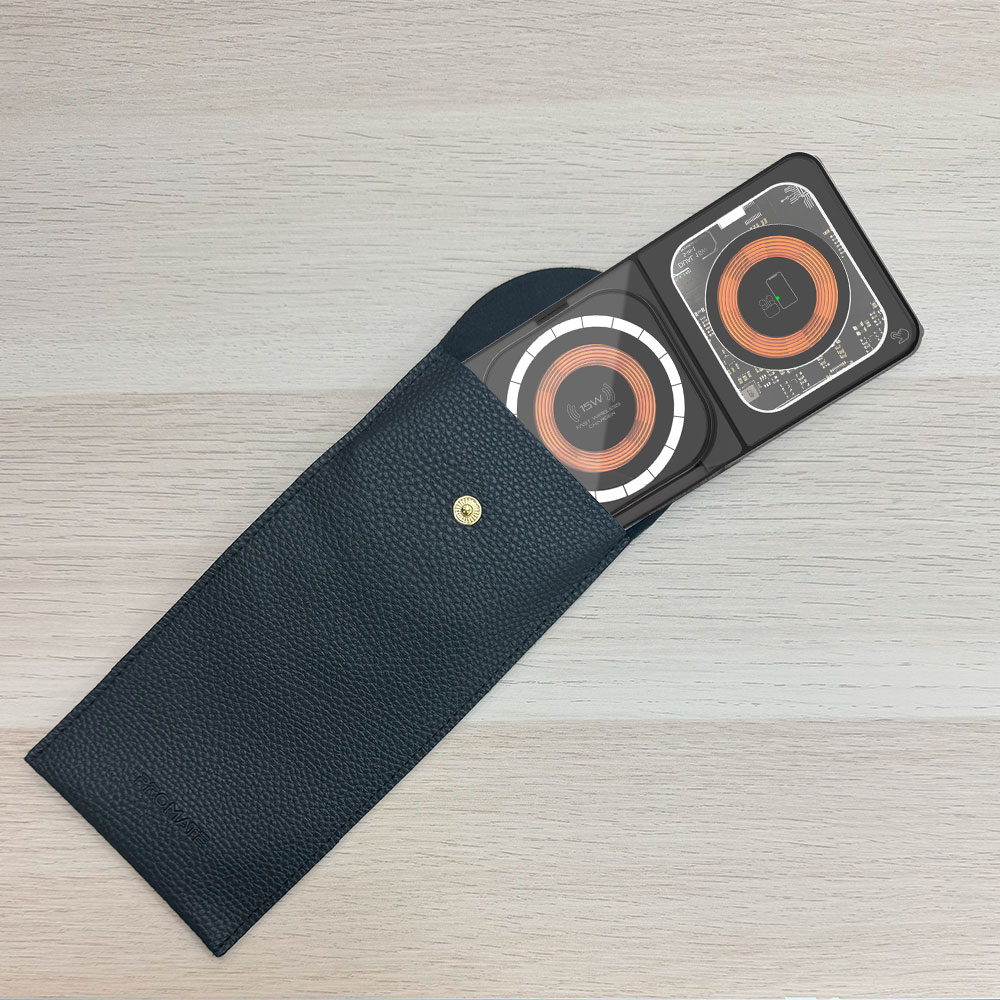 Incarcator wireless PROMATE AuraSlate-Trio, 15W MagSafe, negru