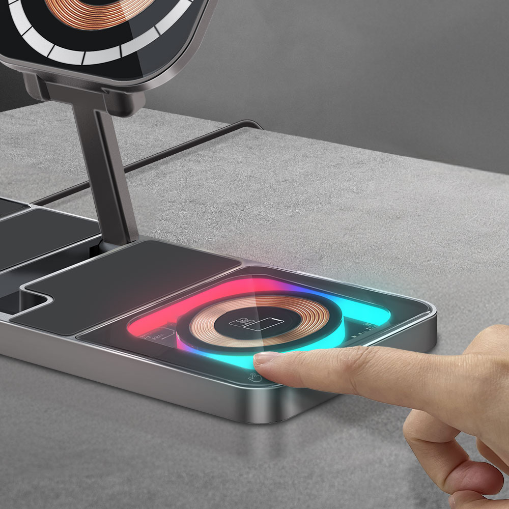 Incarcator wireless PROMATE AuraSlate-Trio, 15W MagSafe, negru