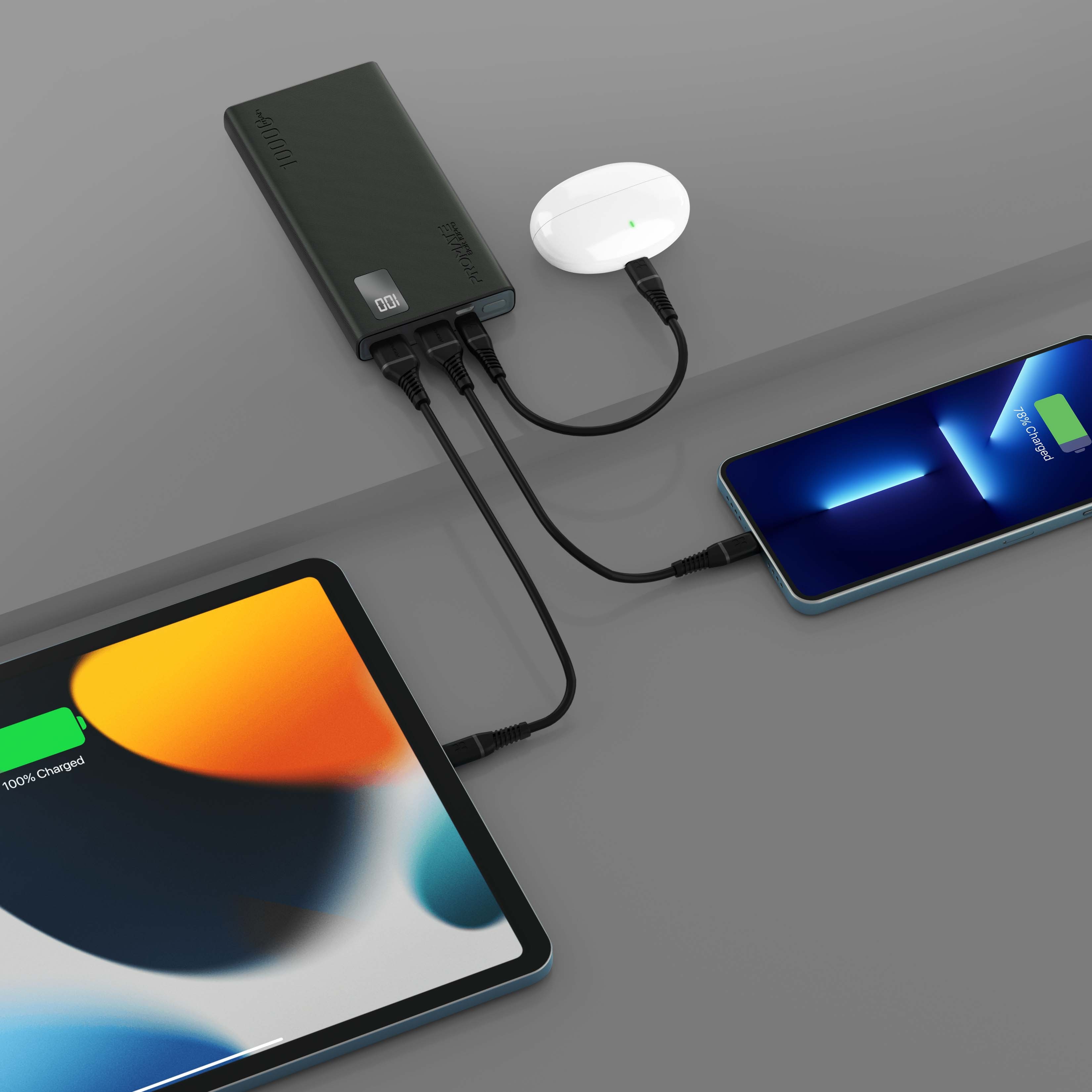 Baterie externa PROMATE Bolt-10Pro, 10000mAh, 2x USB-A, 1x USB-C, negru