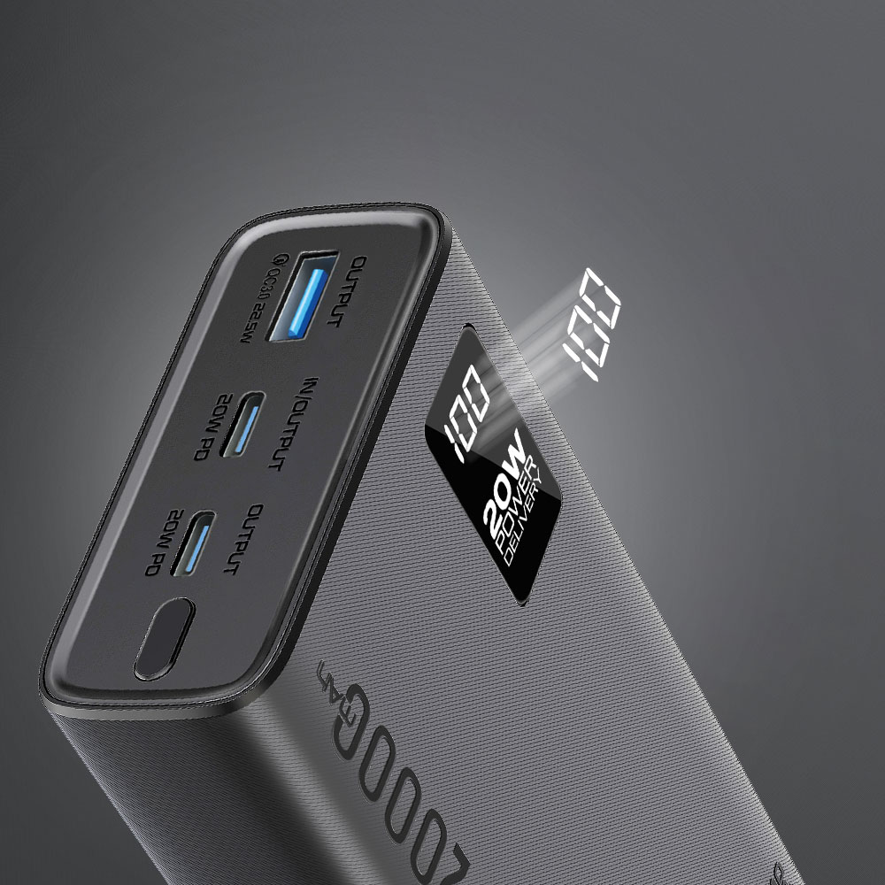 Baterie externa PROMATE Bolt-20PD, 20000mAh, 1xUSB-A, 2x USB-C Power Delivery (PD) 20W, negru