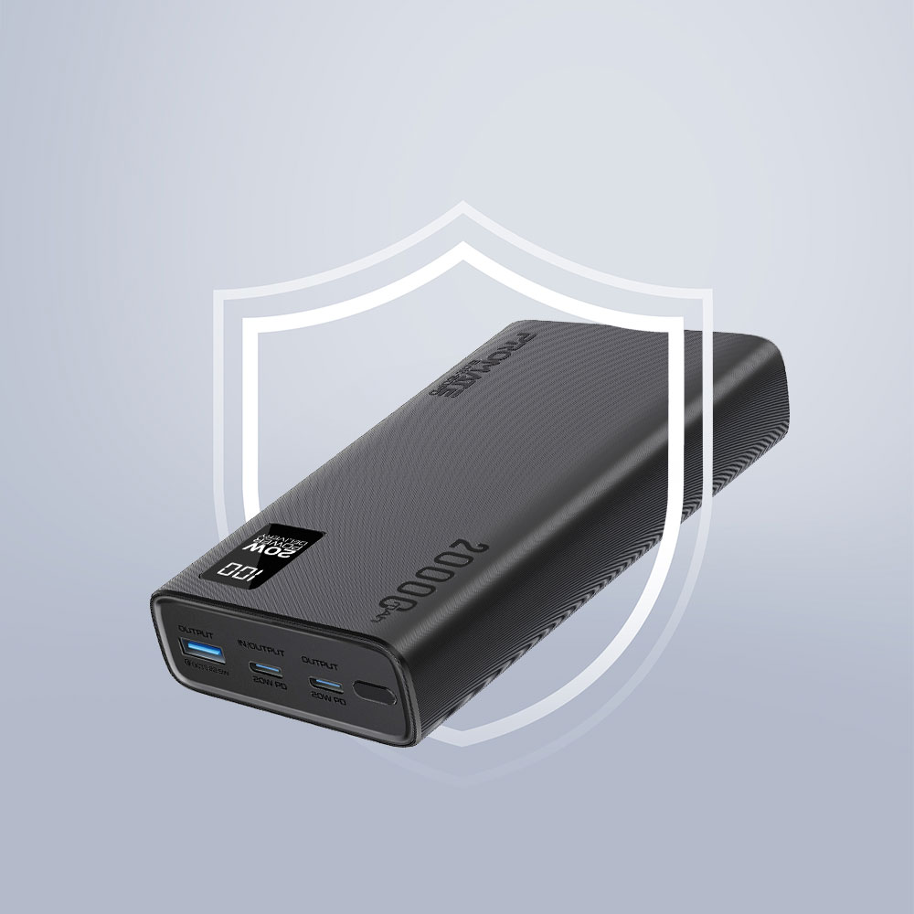 Baterie externa PROMATE Bolt-20PD, 20000mAh, 1xUSB-A, 2x USB-C Power Delivery (PD) 20W, negru
