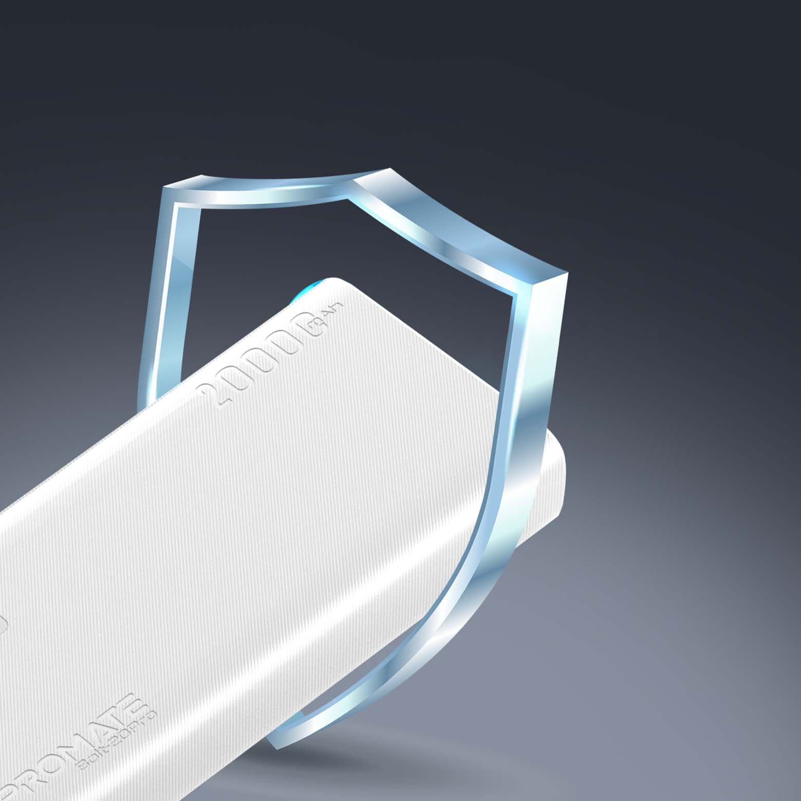 Baterie externa PROMATE Bolt-20Pro, 20000mAh, 2x USB-A, 1x USB-C, alb