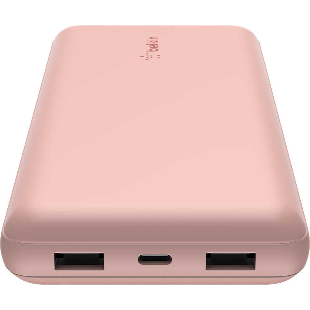 Baterie externa BELKIN BPB012btRG, 20000mAh, 1x USB-C, 2x USB-A, roz