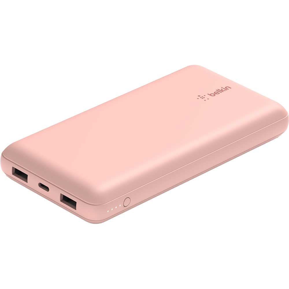 Baterie externa BELKIN BPB012btRG, 20000mAh, 1x USB-C, 2x USB-A, roz