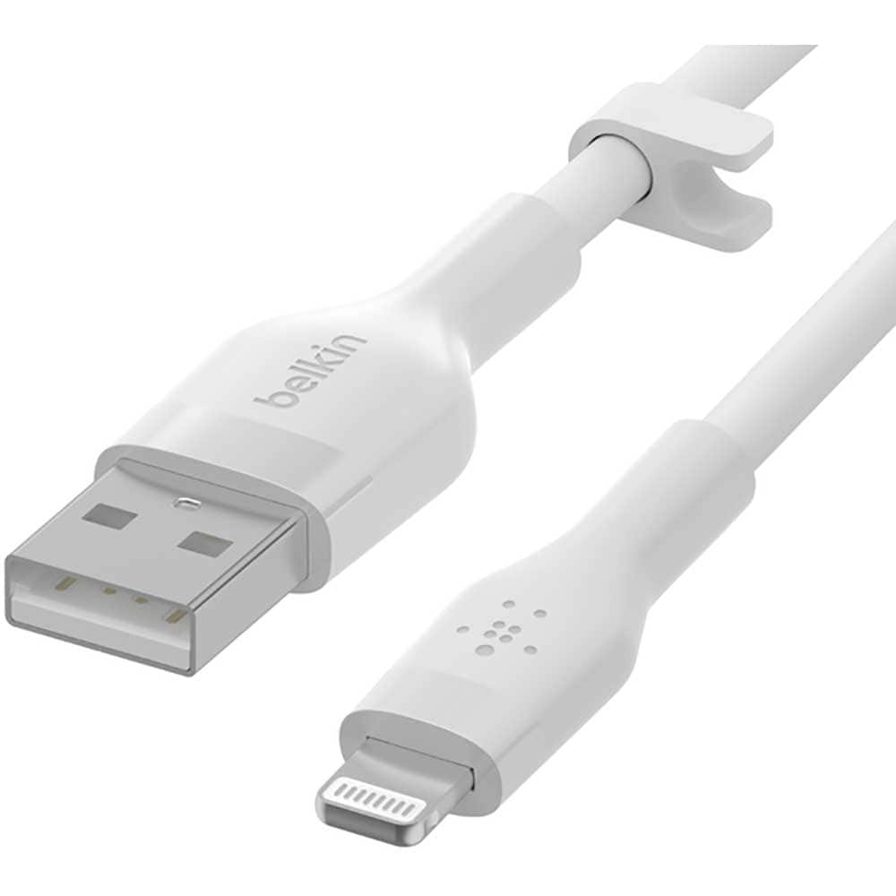 Cablu date BELKIN CAA008bt2MWH, USB-A - Lightning, 2m, alb