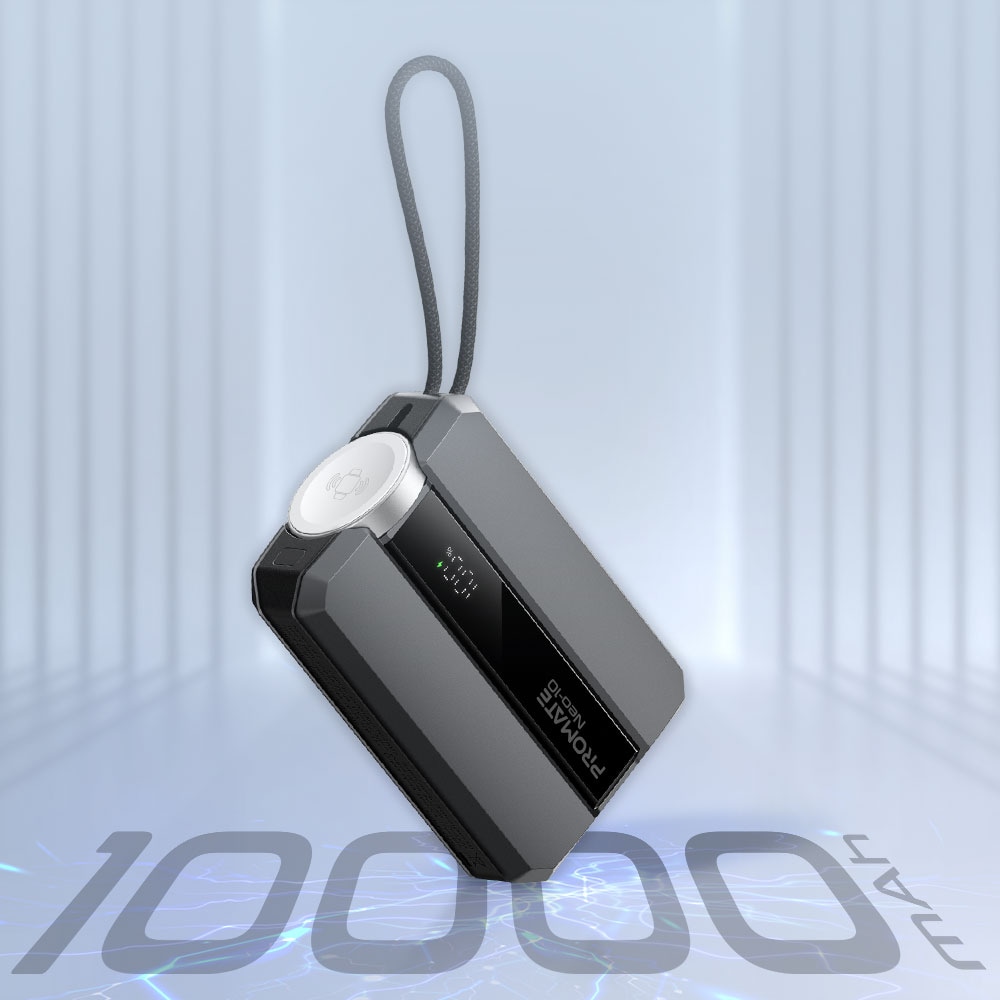 Baterie externa PROMATE Neo-10, 10000mAh, Incarcare Apple Watch 2.5W, 1x USB-C Power Delivery (PD) 30W, gri 