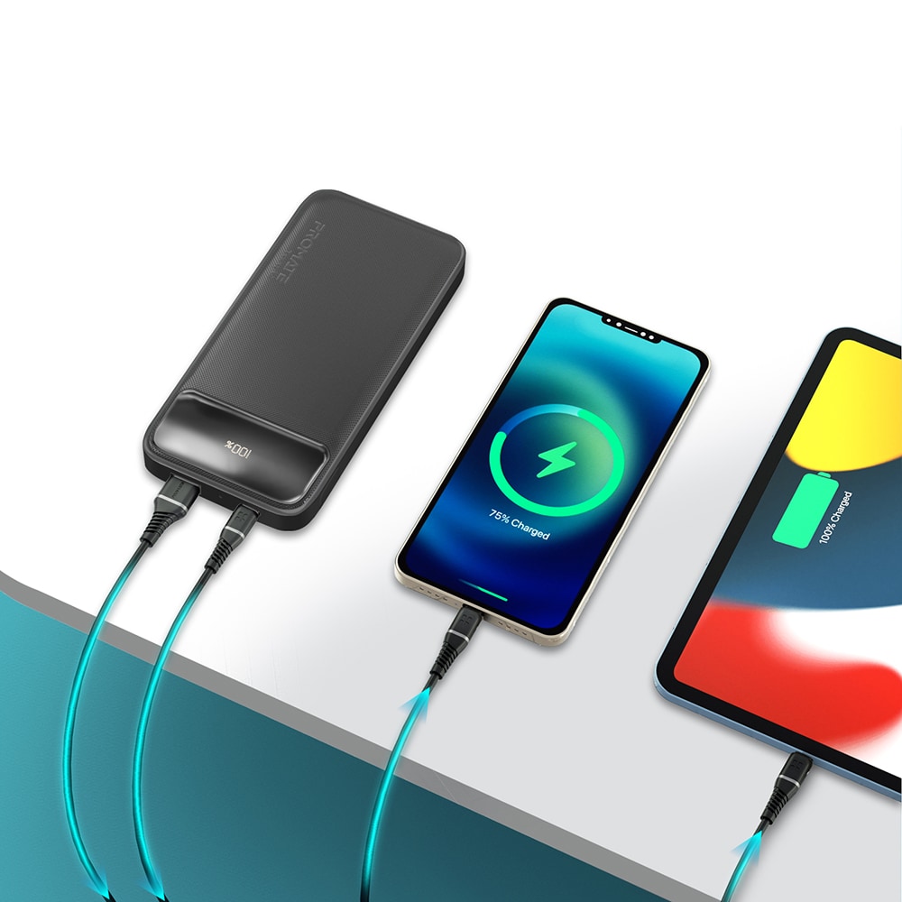 Baterie externa PROMATE Torq-10, 10000mAh, 1x USB-C Power Delivery (PD) 20W, 1x USB-A Quick Charge 3.0 18W, negru