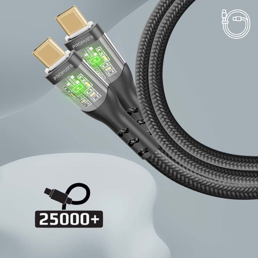 Cablu date PROMATE TransLine-CC, USB-C - USB-C, 60W, 1.2m, negru