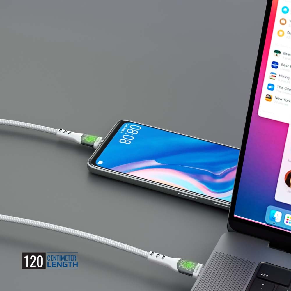 Cablu date PROMATE TransLine-CC, USB-C - USB-C, 60W, 1.2m, alb