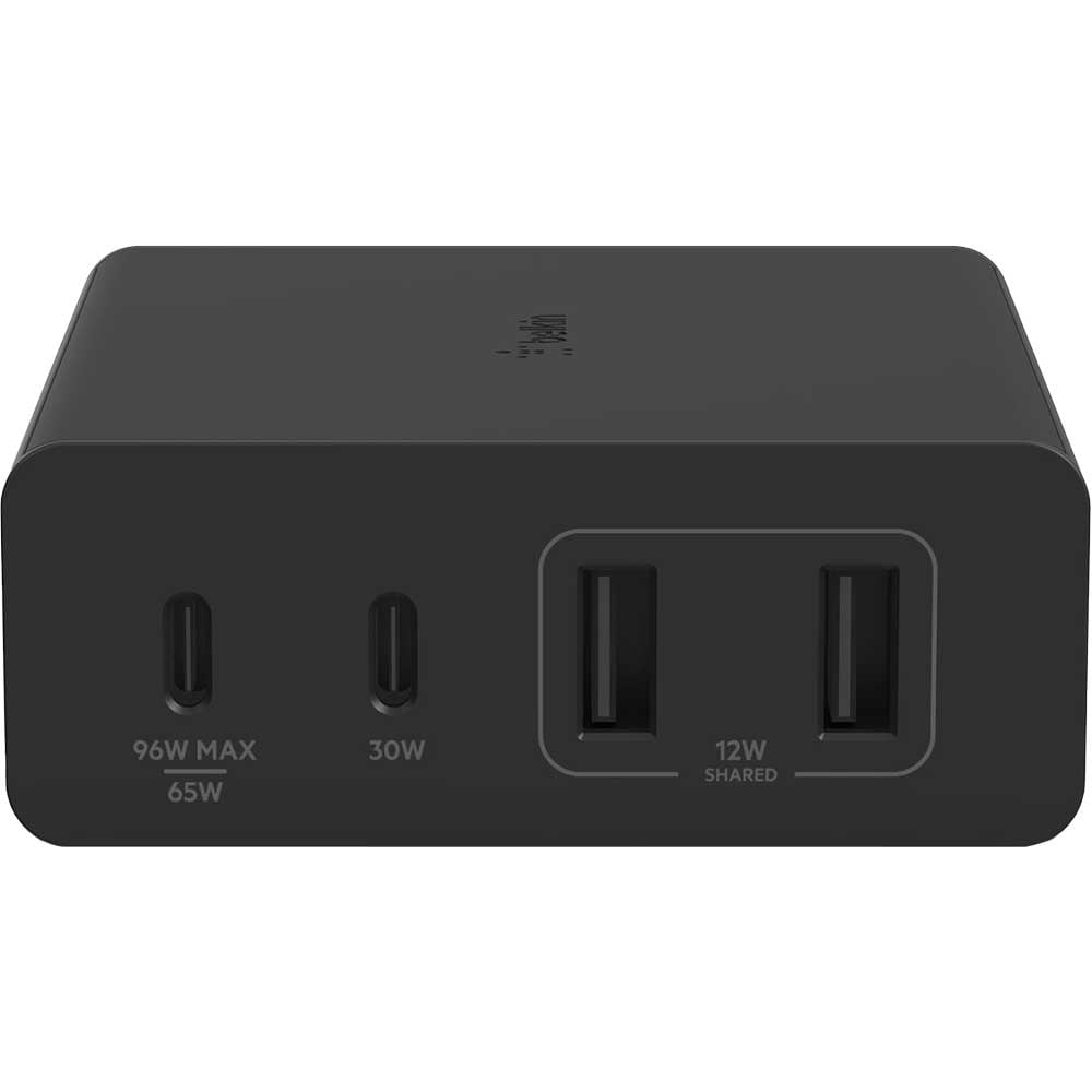 Incarcator retea BELKIN WCH010vfBK, 2xUSB-C 65W, 2xUSB-A 12W, Power Delivery (PD) 108W, GaN, negru