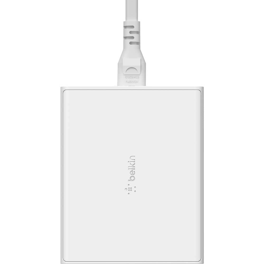 Incarcator retea BELKIN WCH010vfWH, 2xUSB-C 65W, 2xUSB-A 12W, Power Delivery (PD) 108W, GaN, alb