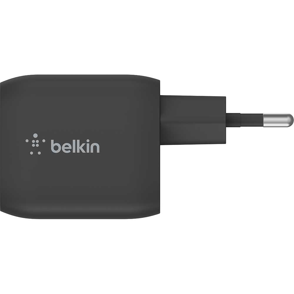 Incarcator retea BELKIN WCH011vfBK, 2xUSB-C 20W/25W, Power Delivery (PD) 45W, GaN, negru