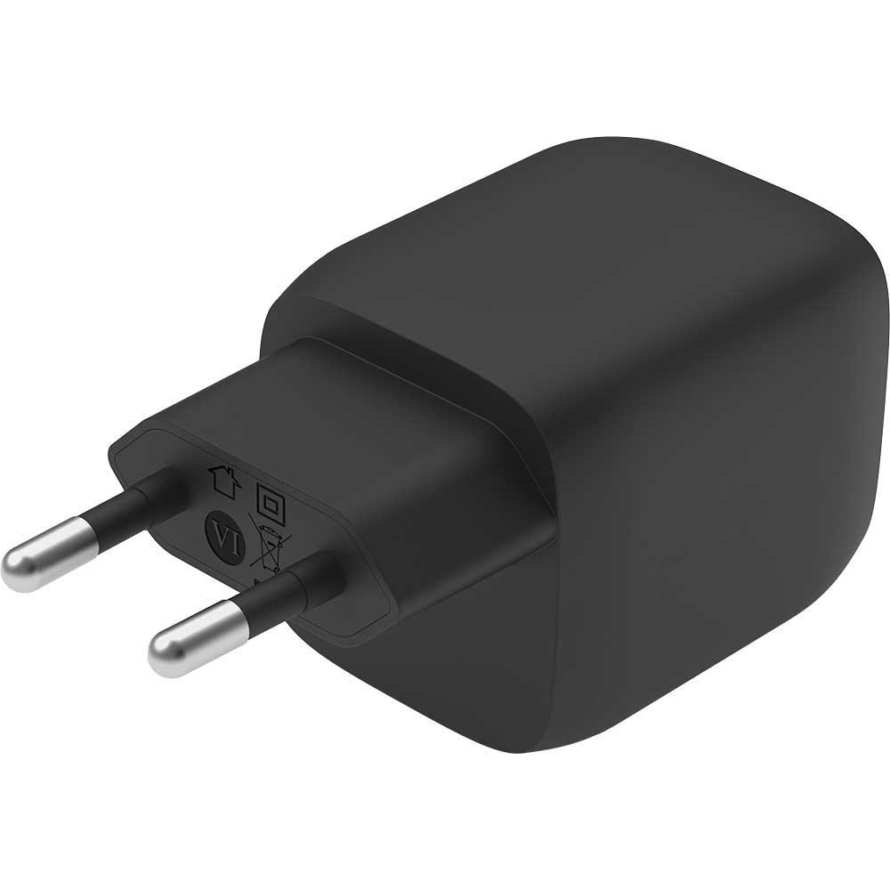 Incarcator retea BELKIN WCH011vfBK, 2xUSB-C 20W/25W, Power Delivery (PD) 45W, GaN, negru