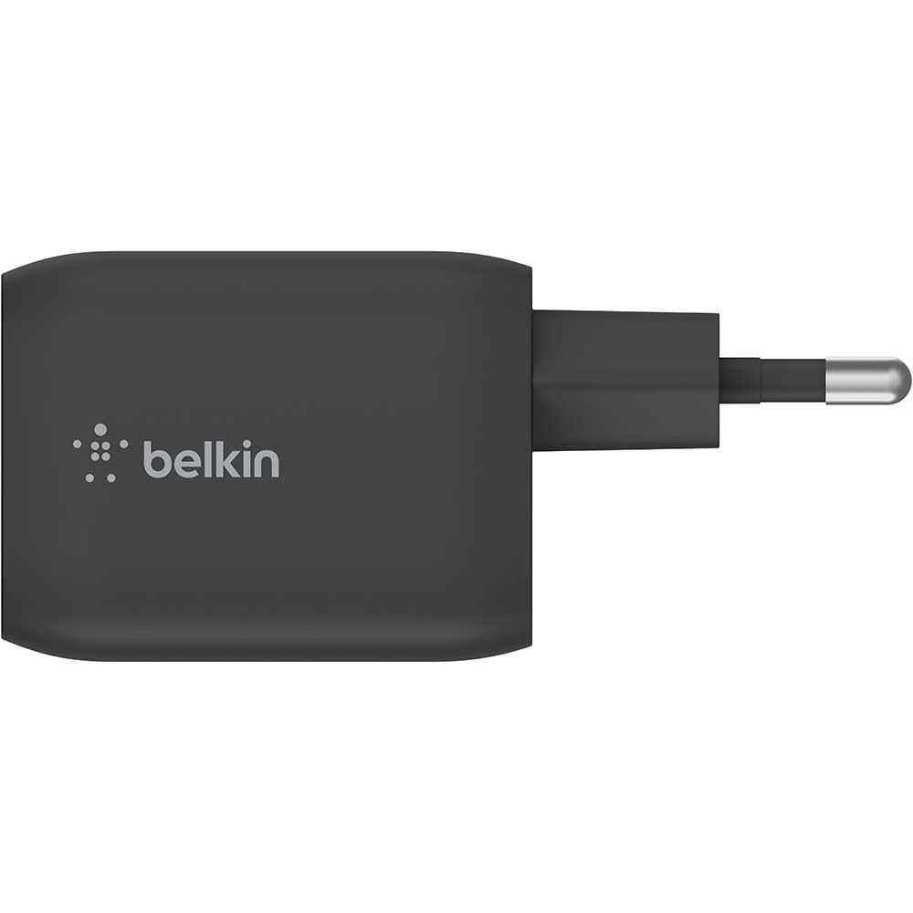 Incarcator retea BELKIN WCH013vfBK, 2xUSB-C 20W/45W, Power Delivery (PD) 65W, GaN, negru