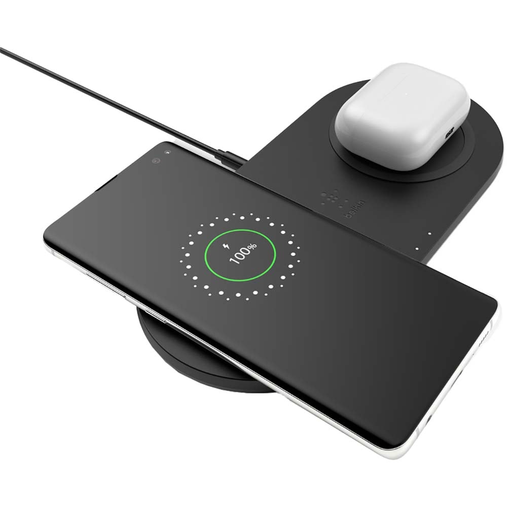 Incarcator wireless 2 in 1 BELKIN WIZ002vfBK, universal, QI, 10W, negru