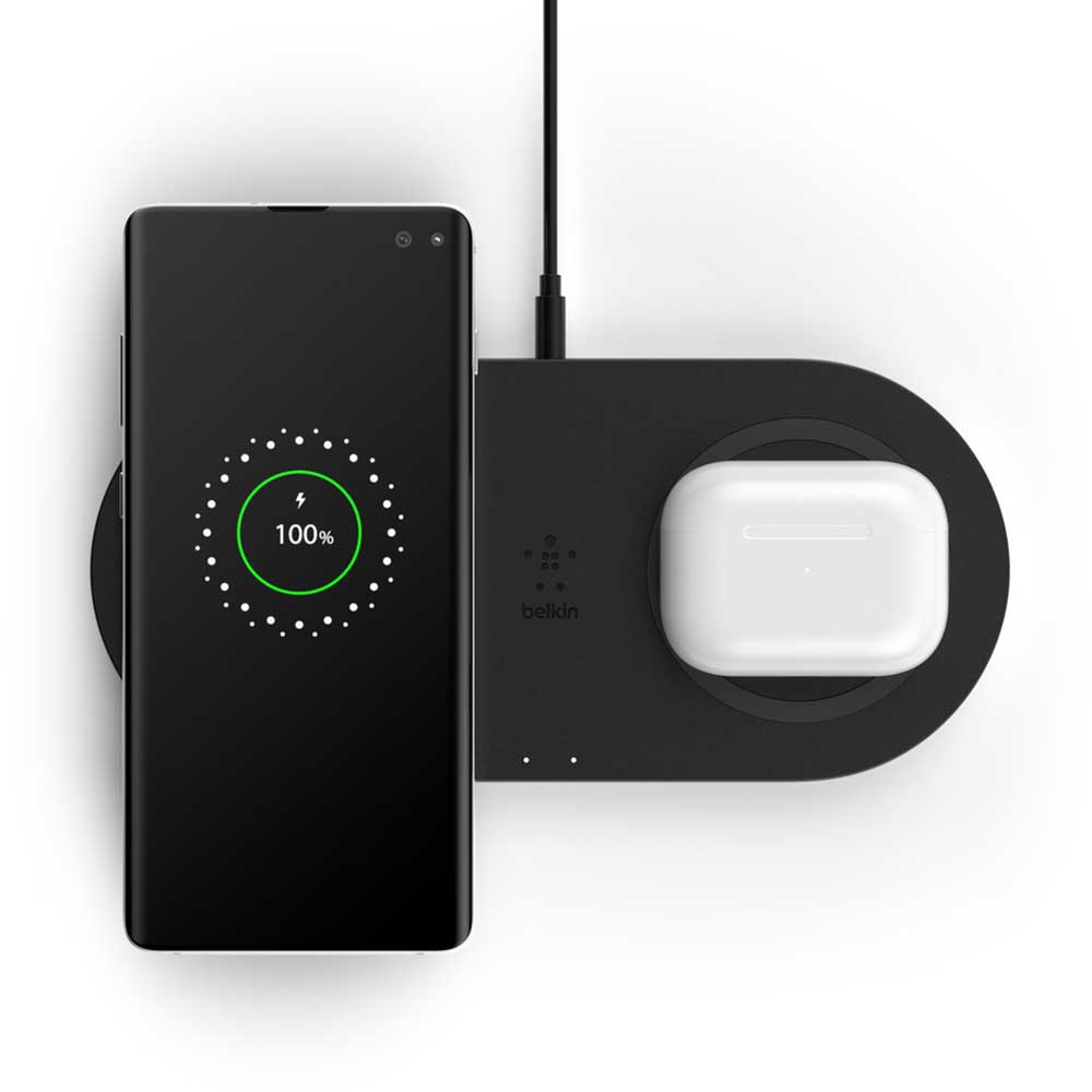 Incarcator wireless 2 in 1 BELKIN WIZ002vfBK, universal, QI, 10W, negru