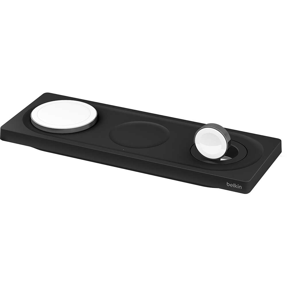 Incarcator wireless 3 in 1 BELKIN WIZ016vfBK, universal, QI, MagSafe 15W, negru