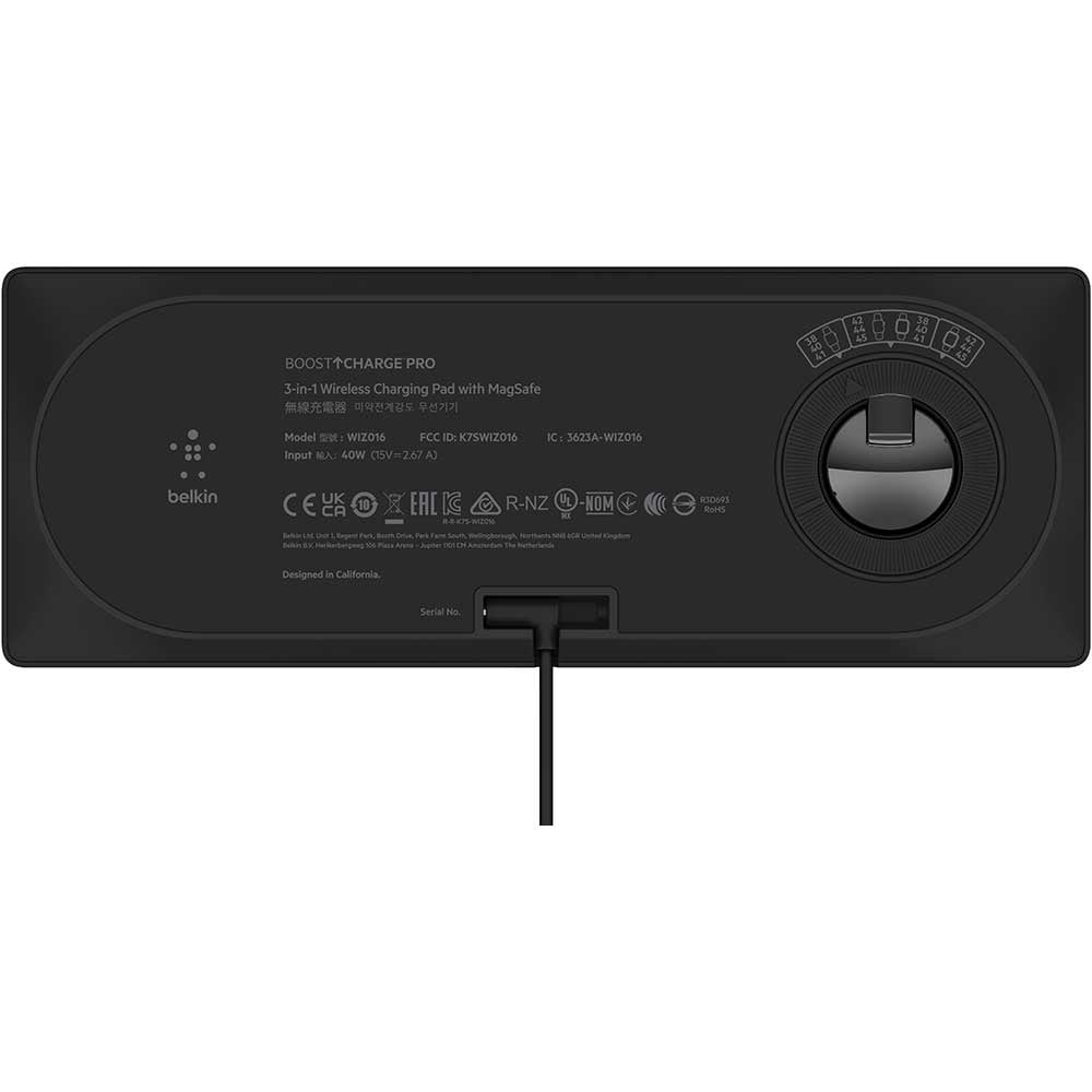 Incarcator wireless 3 in 1 BELKIN WIZ016vfBK, universal, QI, MagSafe 15W, negru