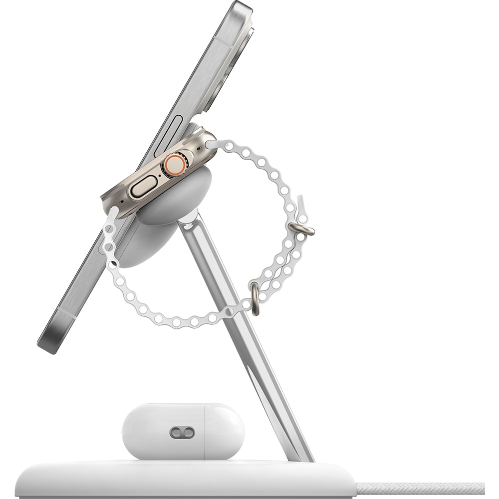 Incarcator wireless 3 in 1 BELKIN WIZ023vfWH, Qi2, 15W, alb