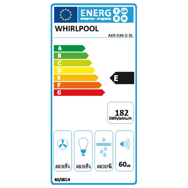 Hota decorativa WHIRLPOOL AKR 036 G BL, 1 motor, 400 m3/h, L 60 cm, Touch Control, negru