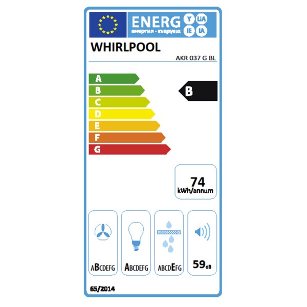 Hota WHIRLPOOL AKR 037 G BL, 647m3/h, negru