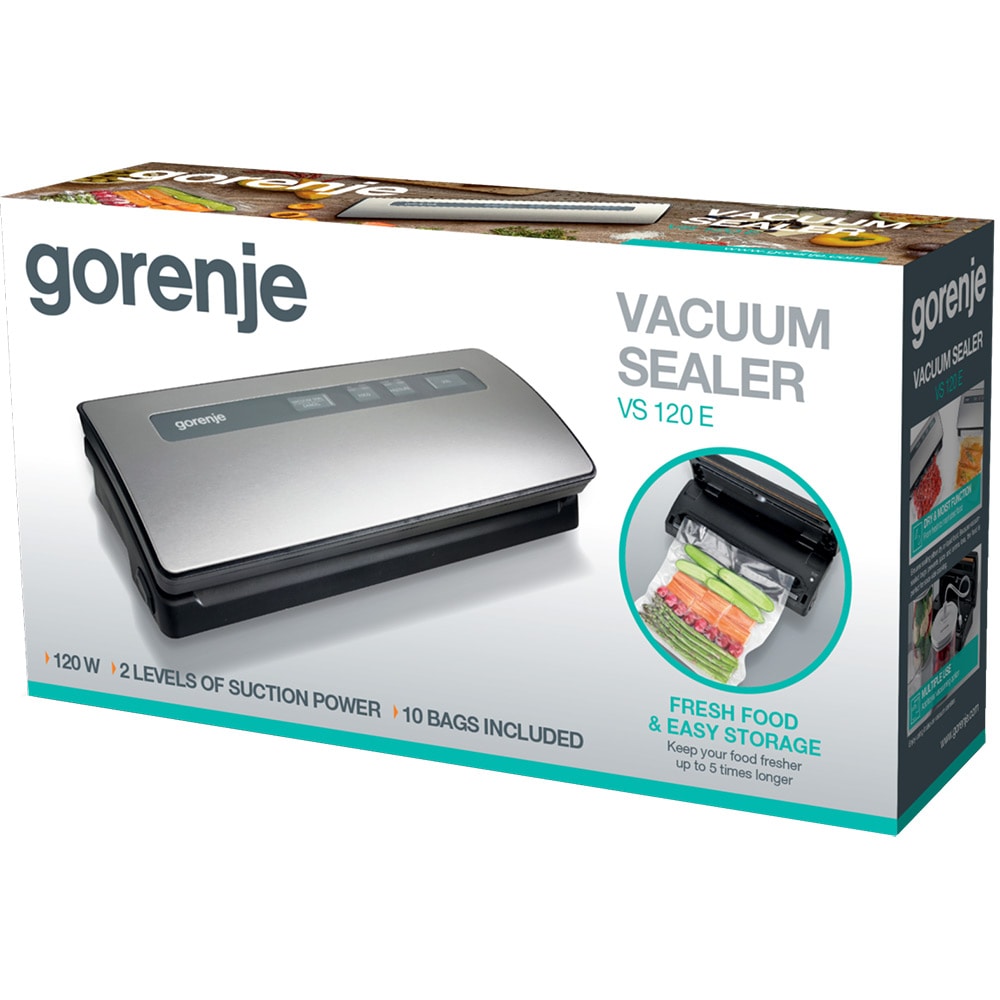Aparat de vidat GORENJE VS120E, 120W, argintiu-negru