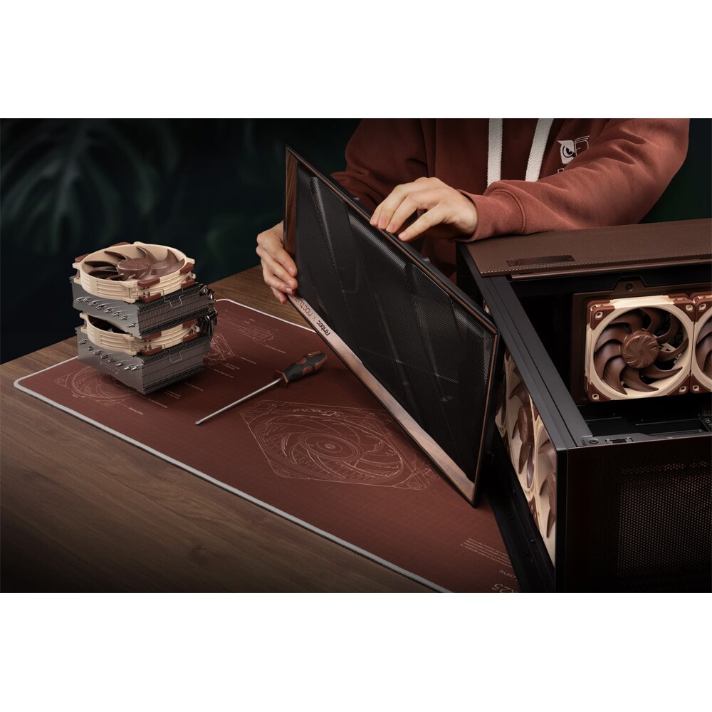 Carcasa PC NOCTUA Antec Flux Pro Noctua Edition, USB 3.1 Gen 2 Type C, fara sursa, negru-maro