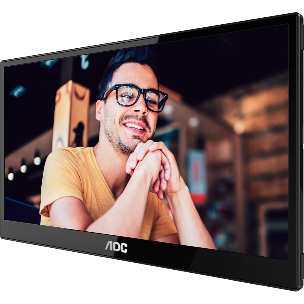 Monitor portabil WLED IPS AOC 16T3EA, 15.6" Full HD, 60Hz, negru