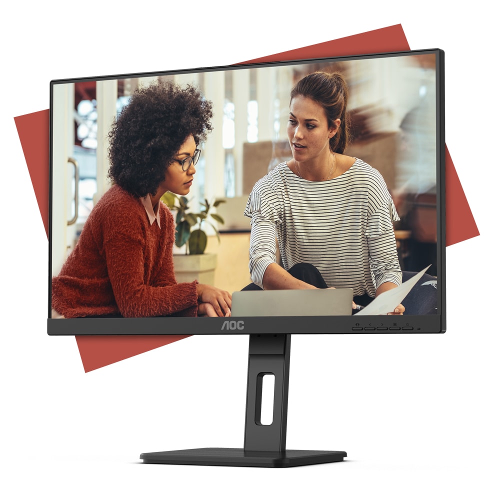 Monitor WLED IPS AOC 24E3QAF, 23.8", Full HD, 100Hz, Flicker-Free, boxe, negru