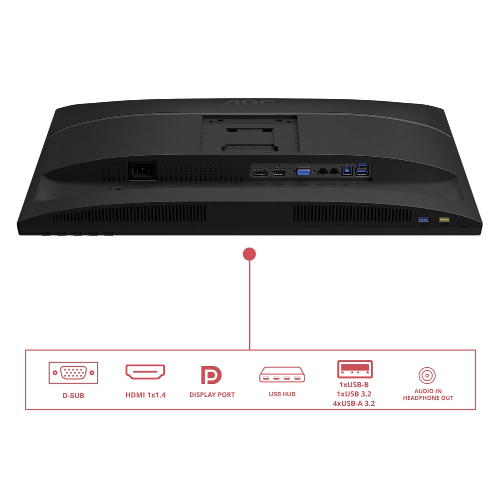 Monitor WLED IPS AOC X24E4U, 24", WUXGA, 100Hz, Flicker-Free, negru