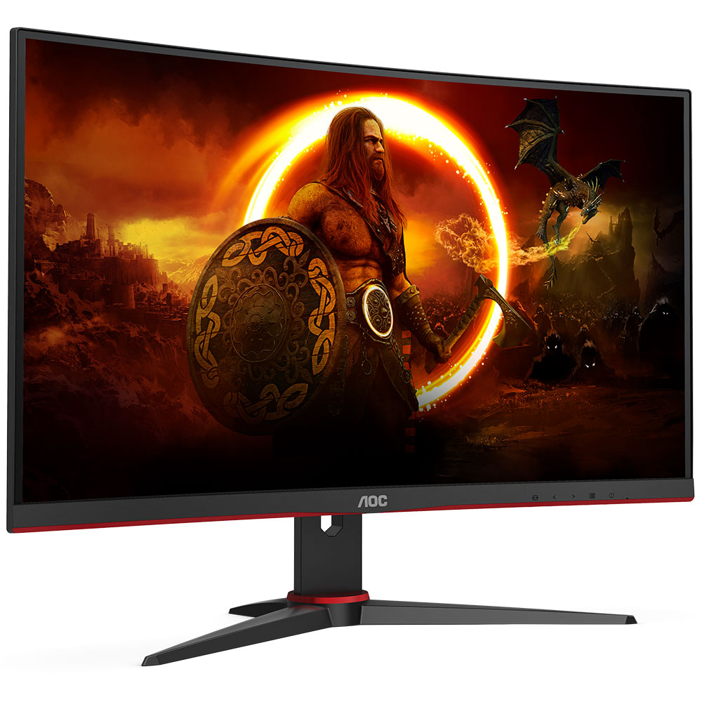 Monitor Gaming curbat LED VA AOC C24G2AE/BK, 23.6", Full HD, 165Hz, FreeSync Premium, negru