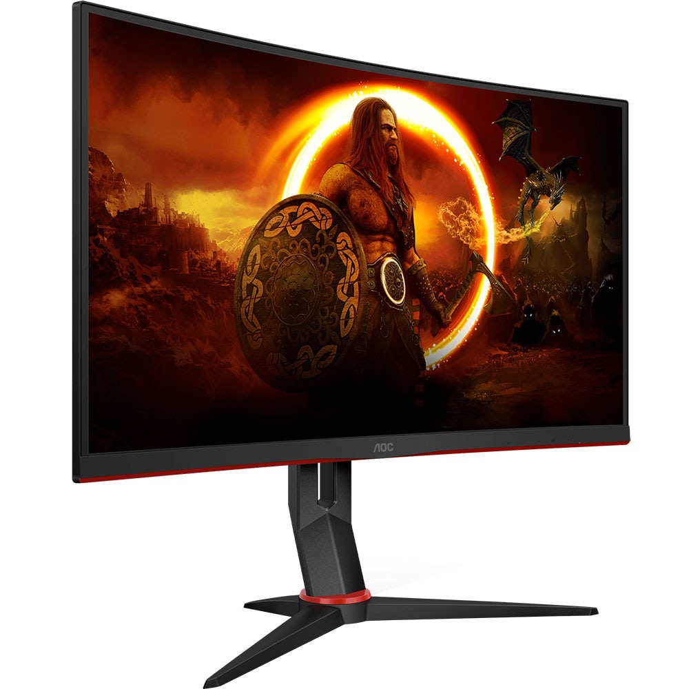 Monitor Gaming curbat LED VA AOC CQ27G2U/BK, 27" Quad HD, 144Hz, FreeSync Premium, Flicker Free, negru