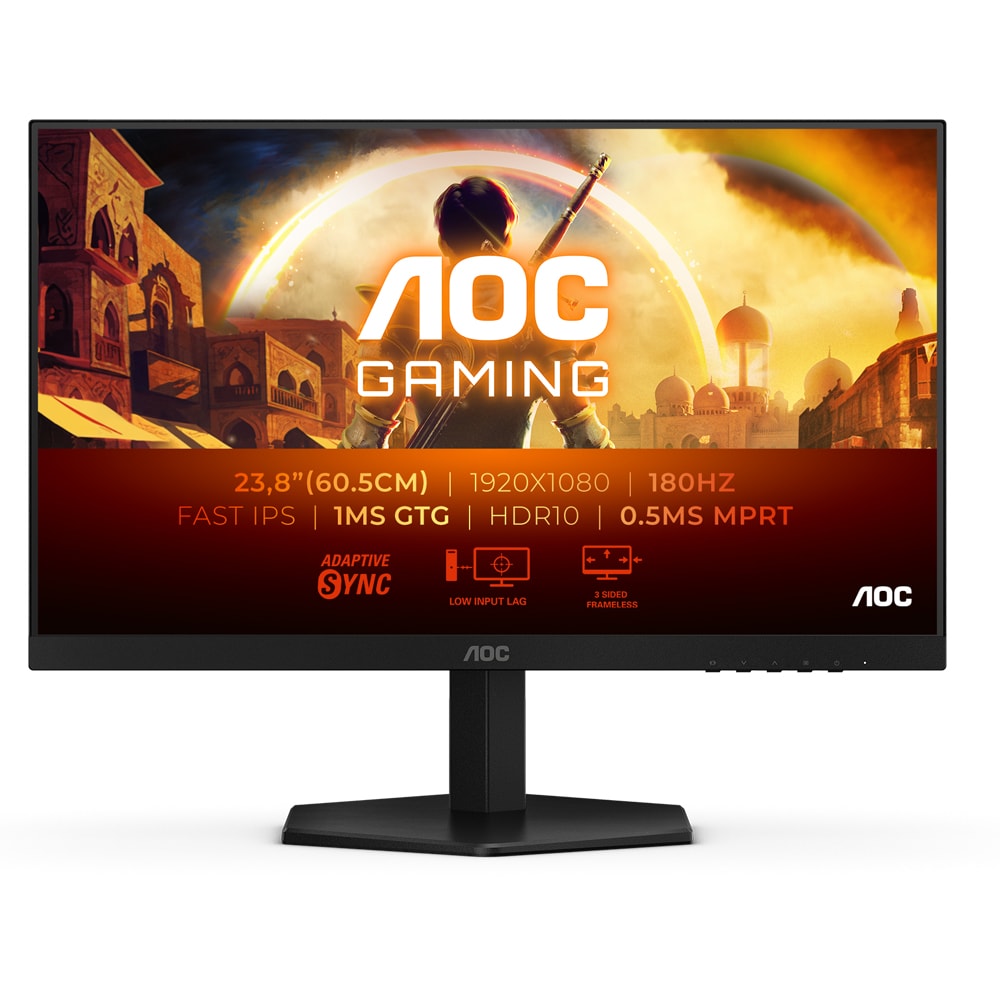 Monitor Gaming LED Fast IPS AOC 24G42E, 23.8", Full HD, 180Hz, G-SYNC Compatible, negru