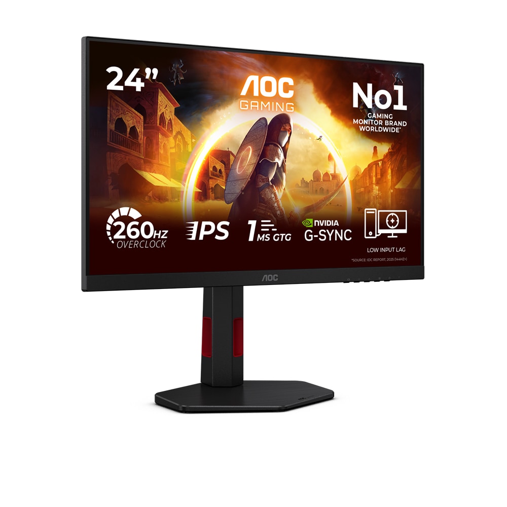 Monitor Gaming LED Fast IPS AOC 24G4ZR, 23.8", Full HD, 260Hz, G-SYNC Compatible, negru