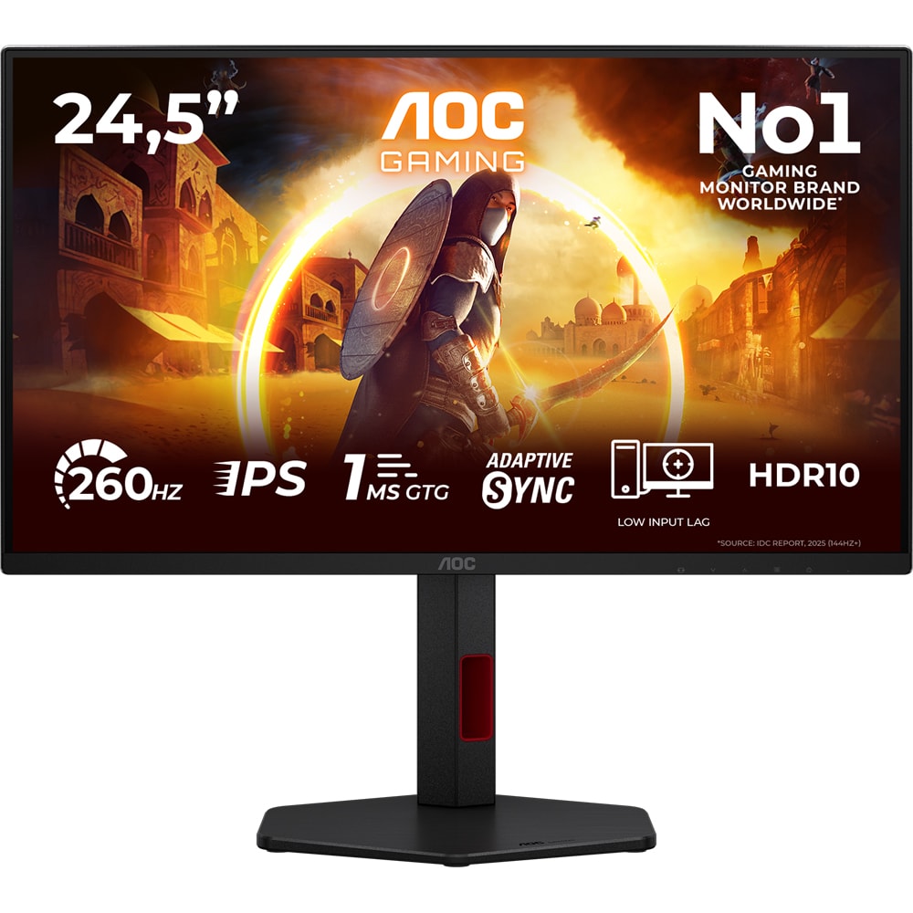 Monitor Gaming WLED Fast IPS AOC 25G4ZR, 24.5", Full HD, 260Hz, HDR10, pivot, negru