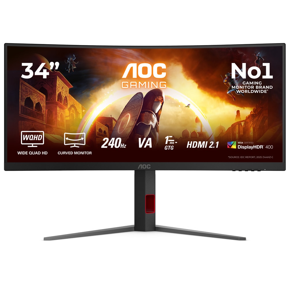 Monitor Gaming WLED Fast VA AOC CU34G4Z, 34", WQHD, 240Hz, AMD FreeSync Premium, negru
