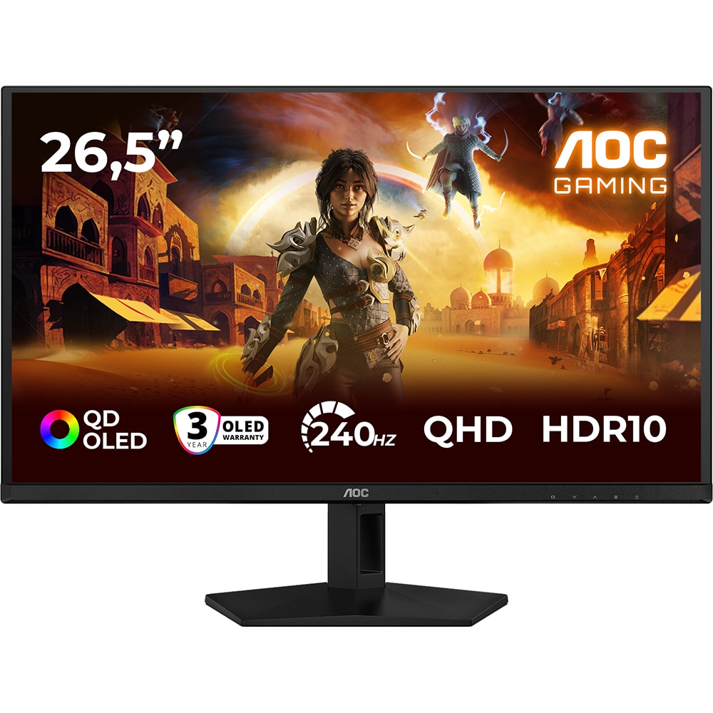 Monitor Gaming QD OLED AOC Q27G41ZDF, 26.5", QHD, 240Hz, HDR10, Adaptive Sync, negru