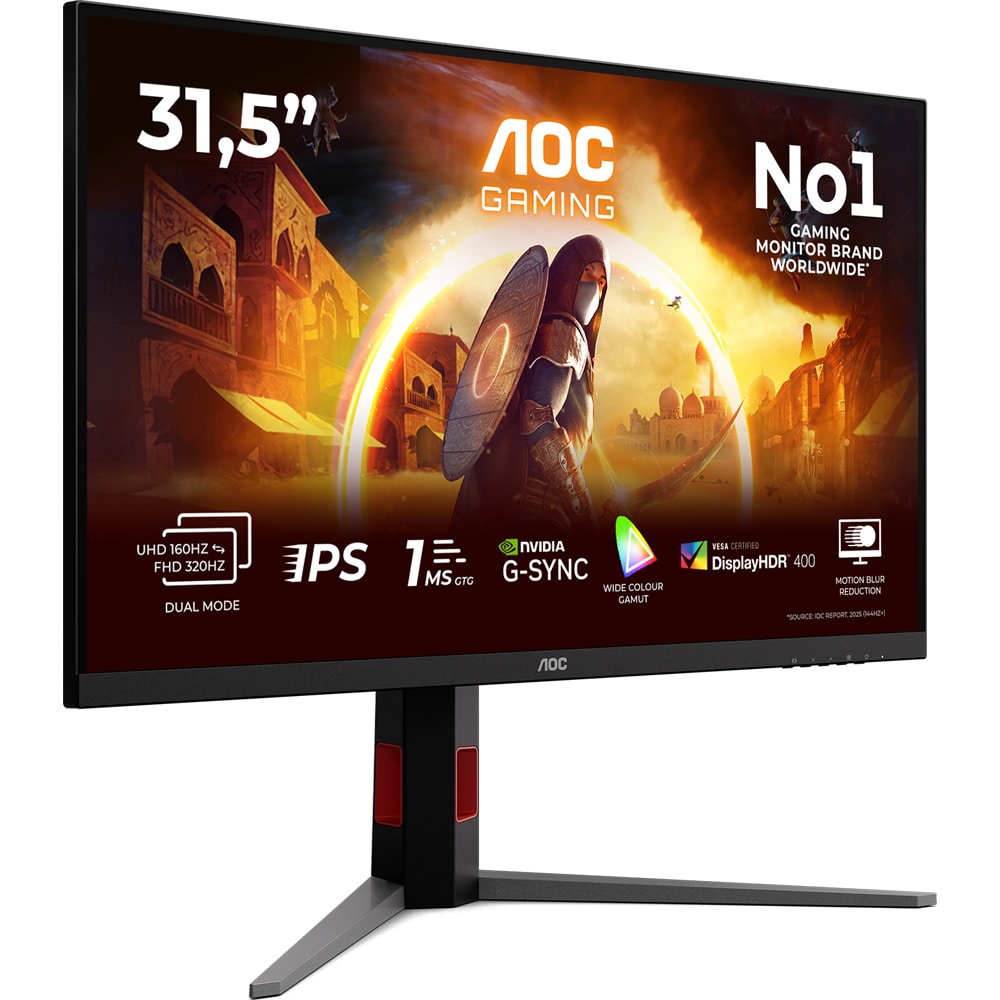 Monitor Gaming WLED Fast IPS AOC U32G4U, 31.5", 4K UHD, 160Hz, HDR, Adaptive Sync, negru